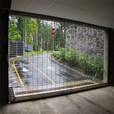 Motorized commercial rolling grill gate door